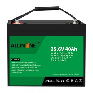 25.6V 40Ah แบตเตอรี่ลิเธียมเหล็กฟอสเฟต / การเปลี่ยน