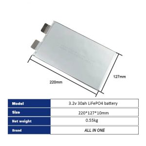 เซลล์แบตเตอรี่ LiPO เกรด A 3.2V 30Ah